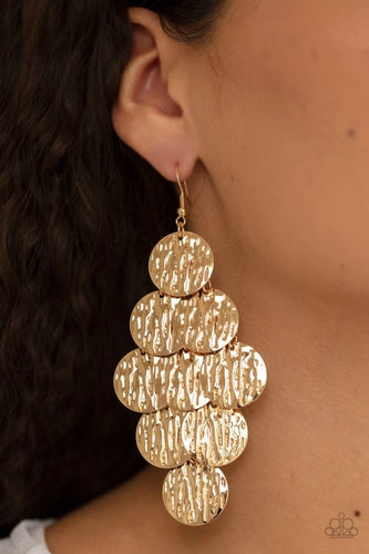 Paparazzi Jewelry Earrings Uptown Edge - Gold