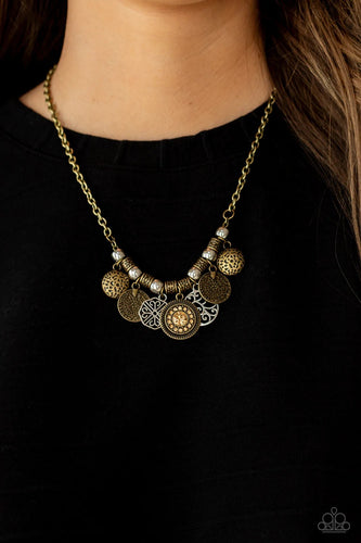 Paparazzi Exclusive Necklace To Coin A Phrase - Brass