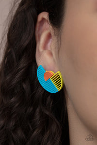 Paparazzi Jewelry Earrings Its Just an Expression - Blue