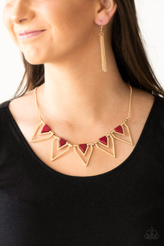 Paparazzi Jewelry Necklace The Pack Leader - Red
