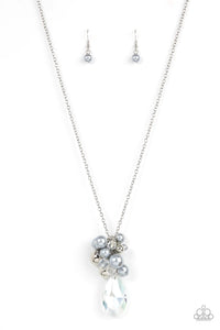 Paparazzi Exclusive Necklace Drip Drop Dazzle - Silver