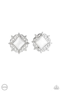 Paparazzi Exclusive Earrings Get Rich Quick - White