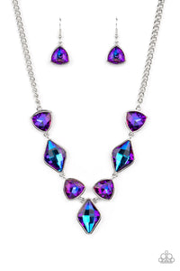 Paparazzi Jewelry Necklace Glittering Geometrics - Purple