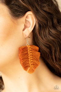 Paparazzi Jewelry Earrings Knotted Native - Brown