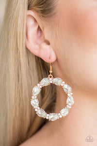 Paparazzi Jewelry Earrings Ring Around The Rhinestones - Gold