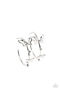 Paparazzi Jewelry Earrings Full Out Flutter - White