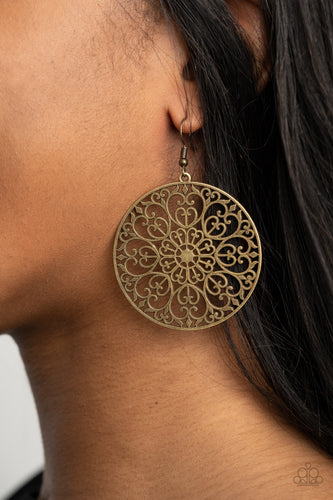 Paparazzi Jewelry Earrings Make A MANDALA Out Of You - Brass
