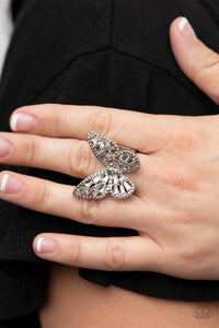 Paparazzi Jewelry Ring Bright-Eyed Butterfly - White