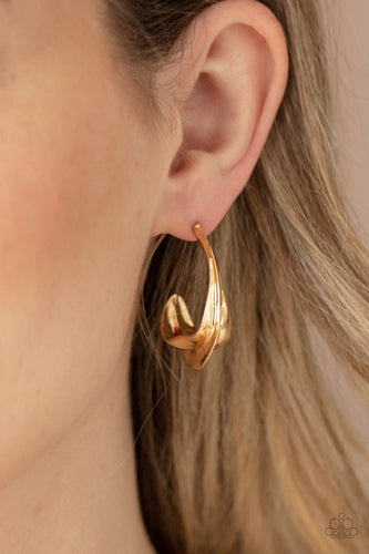 Paparazzi Jewelry Earrings Modern Meltdown - Gold