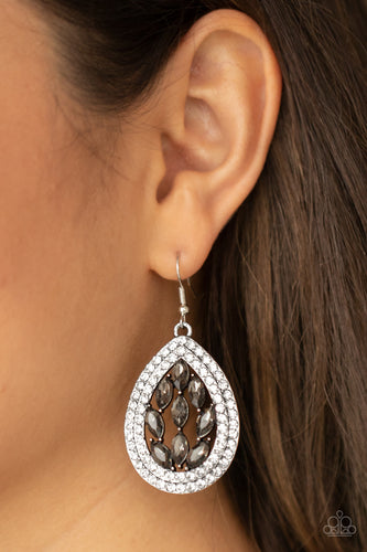 Paparazzi Jewelry Earrings Encased Elegance - Silver