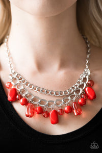 Paparazzi Jewelry Necklace Brazilian Bay - Red