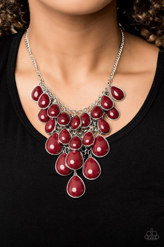 Paparazzi Jewelry Necklace Shop Til You TEARDROP - Red
