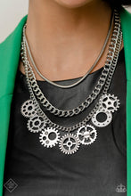 Load image into Gallery viewer, Running Paparazzi Jewelry Necklace &amp; Earrings Out of STEAMPUNK/I Have a STEAMPUNK - White