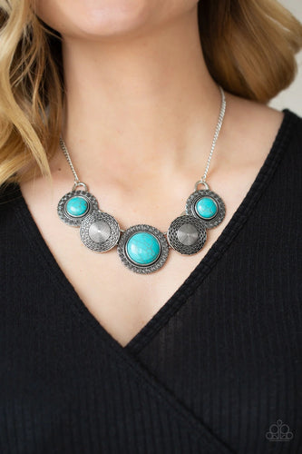Paparazzi Jewelry Necklace Canyon Cottage - Blue