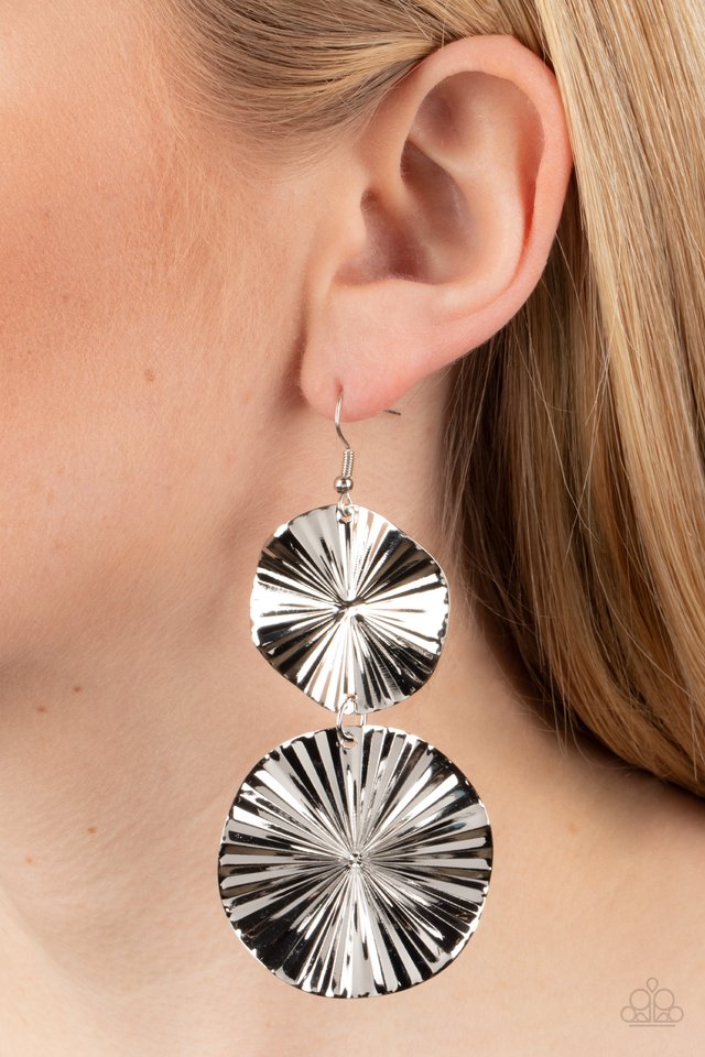 Paparazzi Jewelry Earrings In Your Wildest FAN-tasy - Silver