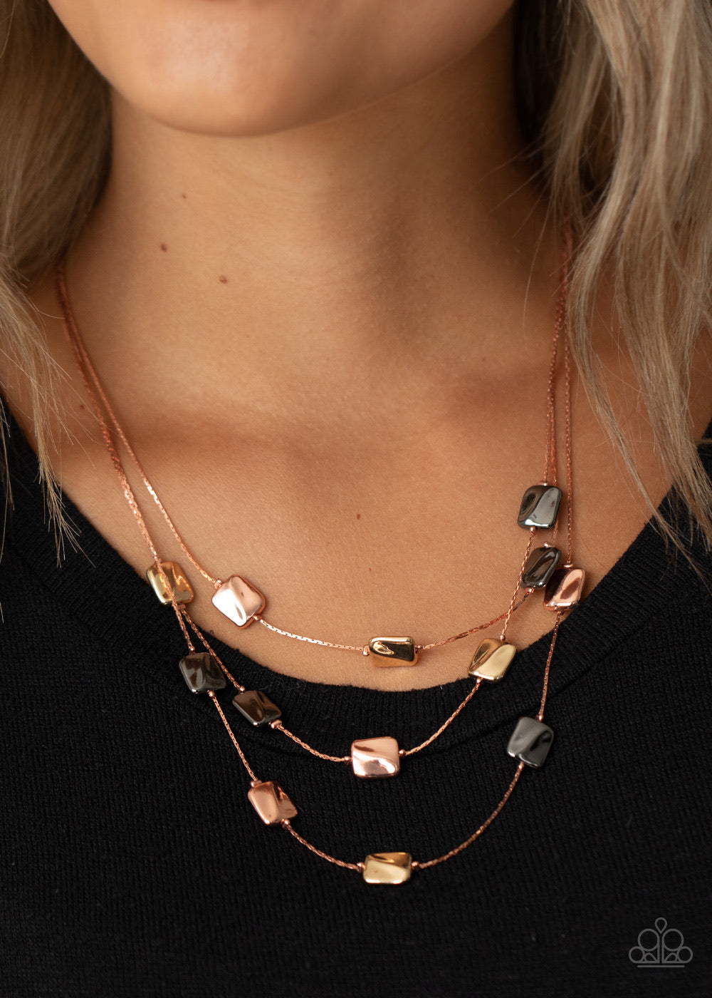 Paparazzi Jewelry Necklace Downtown Reflections - Copper