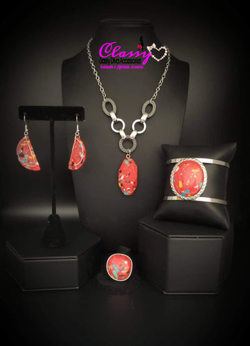 Paparazzi Jewelry Featured Set Red Terrazzo