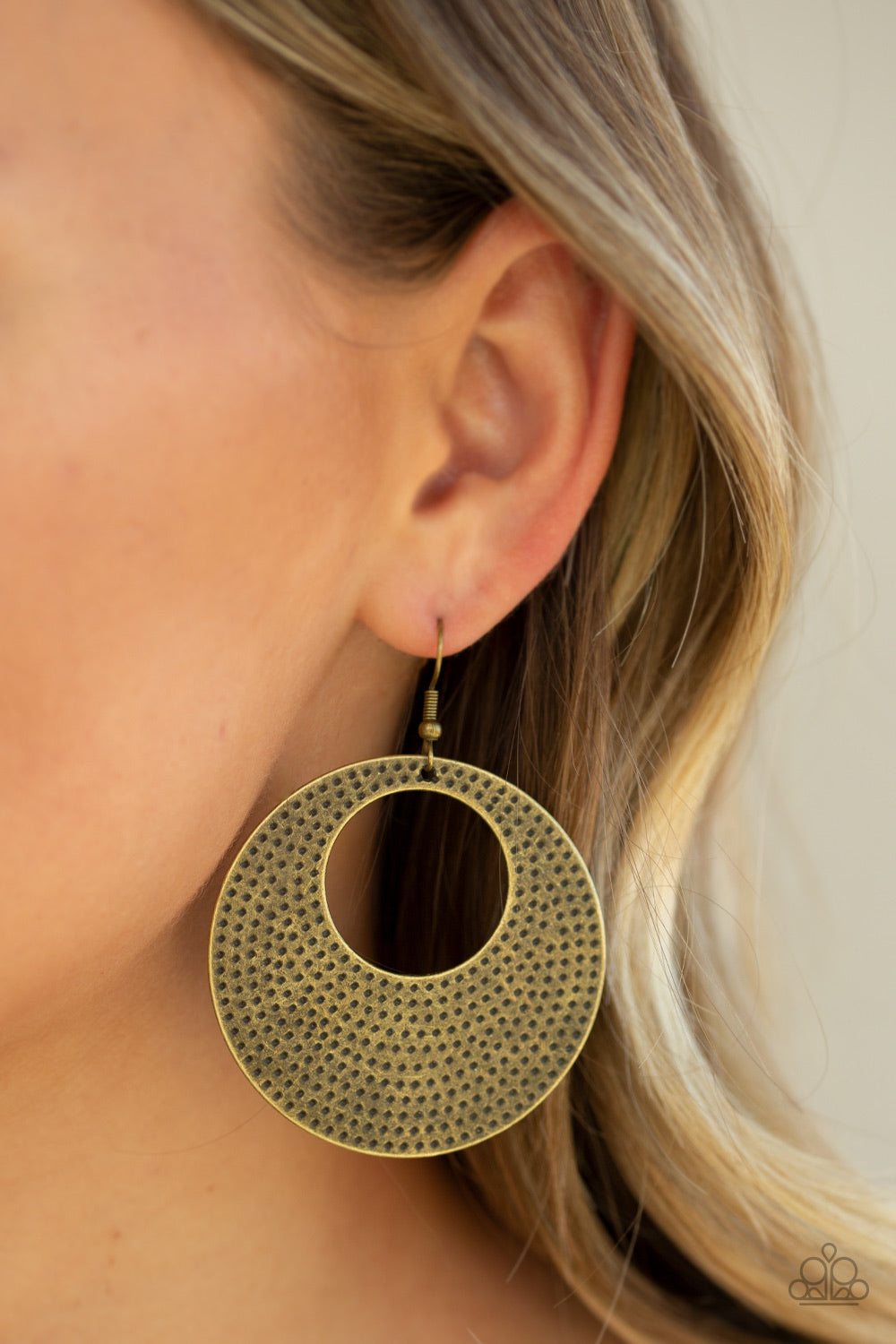 Paparazzi Jewelry Earrings  Dotted Delicacy - Brass
