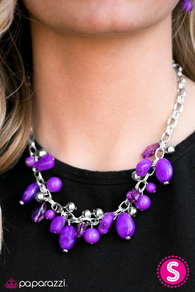 Paparazzi Jewelry Necklace Ocean Sunset - Purple