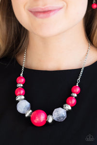 Paparazzi Jewelry Necklace Daytime Drama - Pink