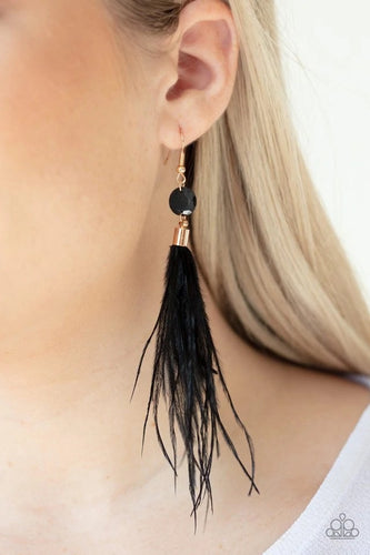 Paparazzi Jewelry Earrings Feathered Flamboyance - Gold