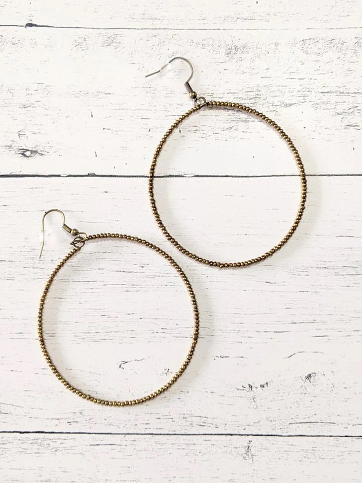 Paparazzi Exclusive Earrings Basically Beaded - Brass