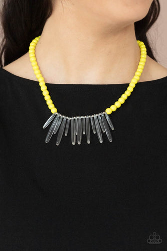 Paparazzi Jewelry Necklace Icy Intimidation - Yellow