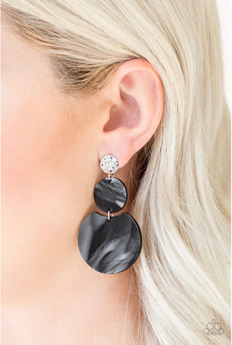 Paparazzi Jewelry Earrings Miami Mariner Black