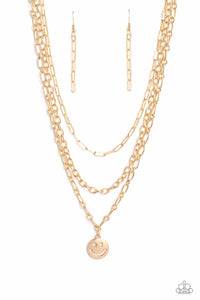 Paparazzi Jewelry Necklace Winking Wanderer - Gold