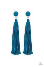 Load image into Gallery viewer, Paparazzi Jewelry Earrings Tightrope Tassel - Blue