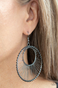 Paparazzi Jewelry Earrings Artisan Applique - Black