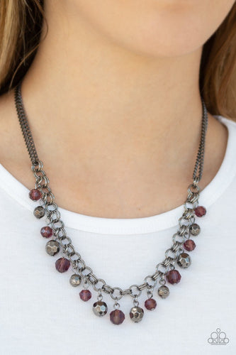 Paparazzi Jewelry Necklace And The Crowd Cheers - Purple