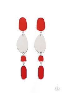 Paparazzi Jewelry Earrings Deco By Design - Red