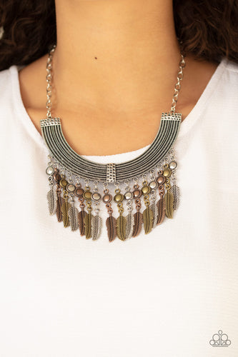 Paparazzi Jewelry Necklace Fierce in Feathers - Multi