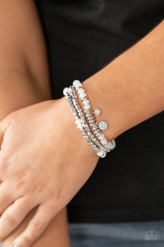 Paparazzi Jewelry Bracelet Glacial Glimmer - White
