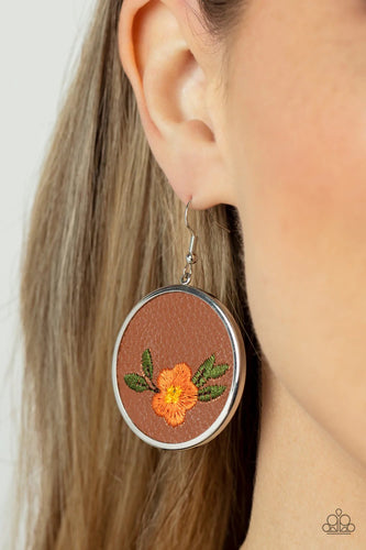 Paparazzi Jewelry Earrings Prairie Patchwork - Orange