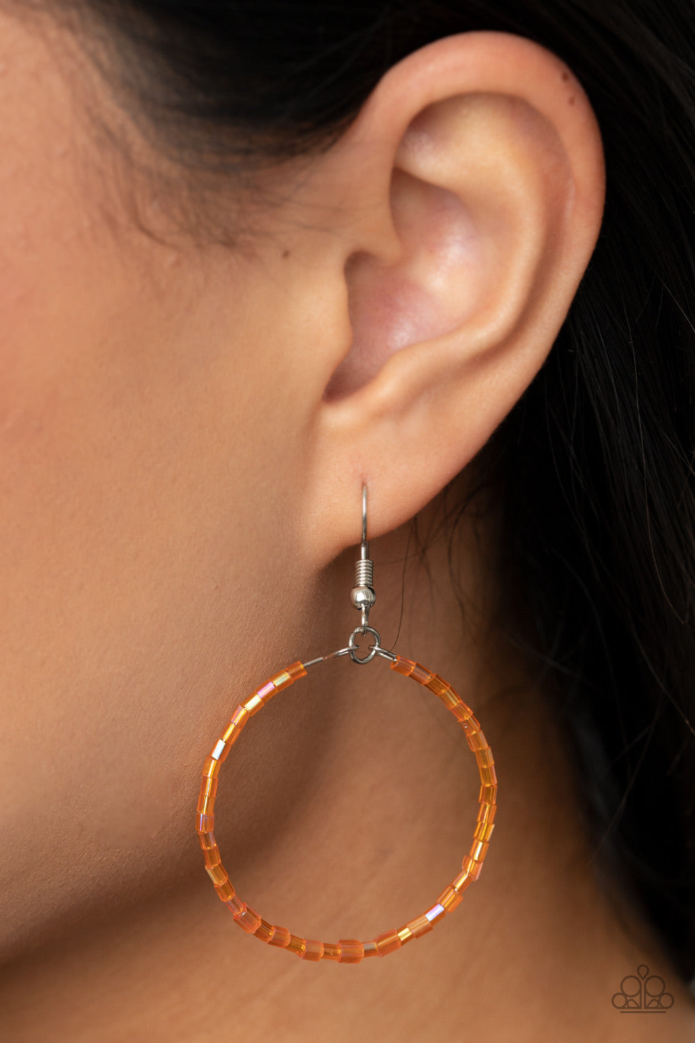 Paparazzi Jewelry Earrings Colorfully Curvy - Orange