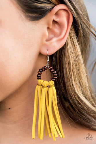 Paparazzi Jewelry Earrings Easy To PerSUEDE - Yellow