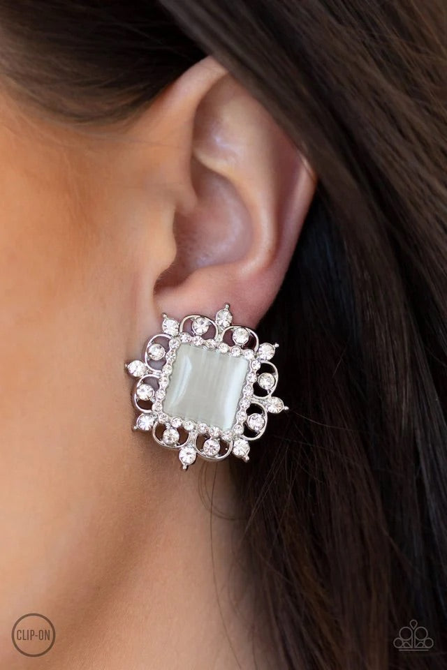 Paparazzi Exclusive Earrings Get Rich Quick - White