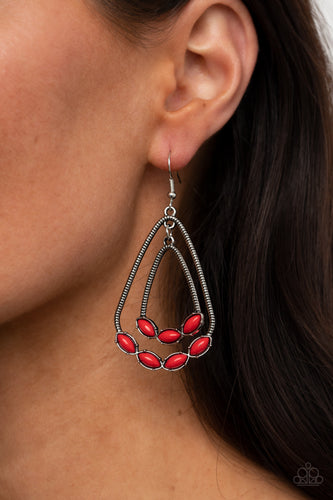 Paparazzi Jewelry Earrings Summer Staycation - Red