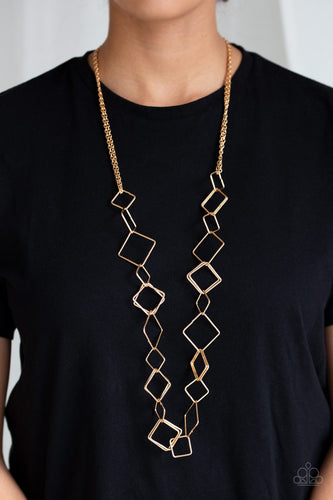 Paparazzi Jewelry Necklace Backed Into A Corner - Gold
