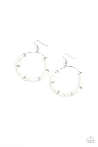 Paparazzi Jewelry Earrings Loudly Layered - White