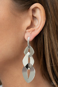 Paparazzi Jewelry Earrings Enveloped in Edge - Silver