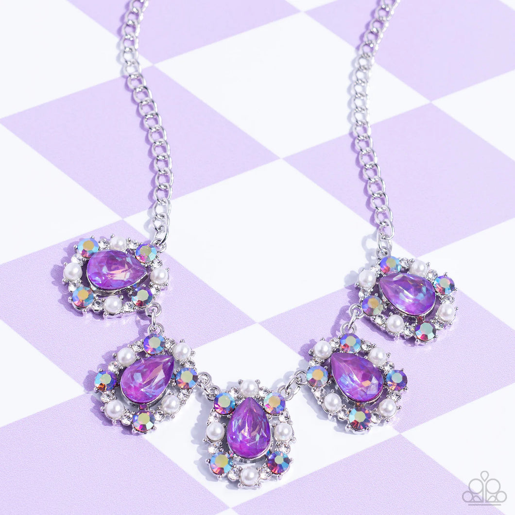 Paparazzi Jewelry Necklace Pearly Pond - Purple