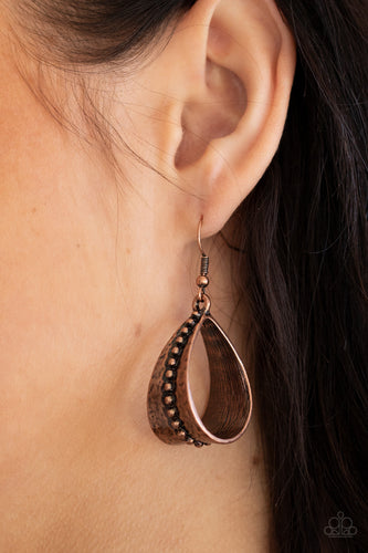 Paparazzi Jewelry Earrings STIRRUP Some Trouble - Copper