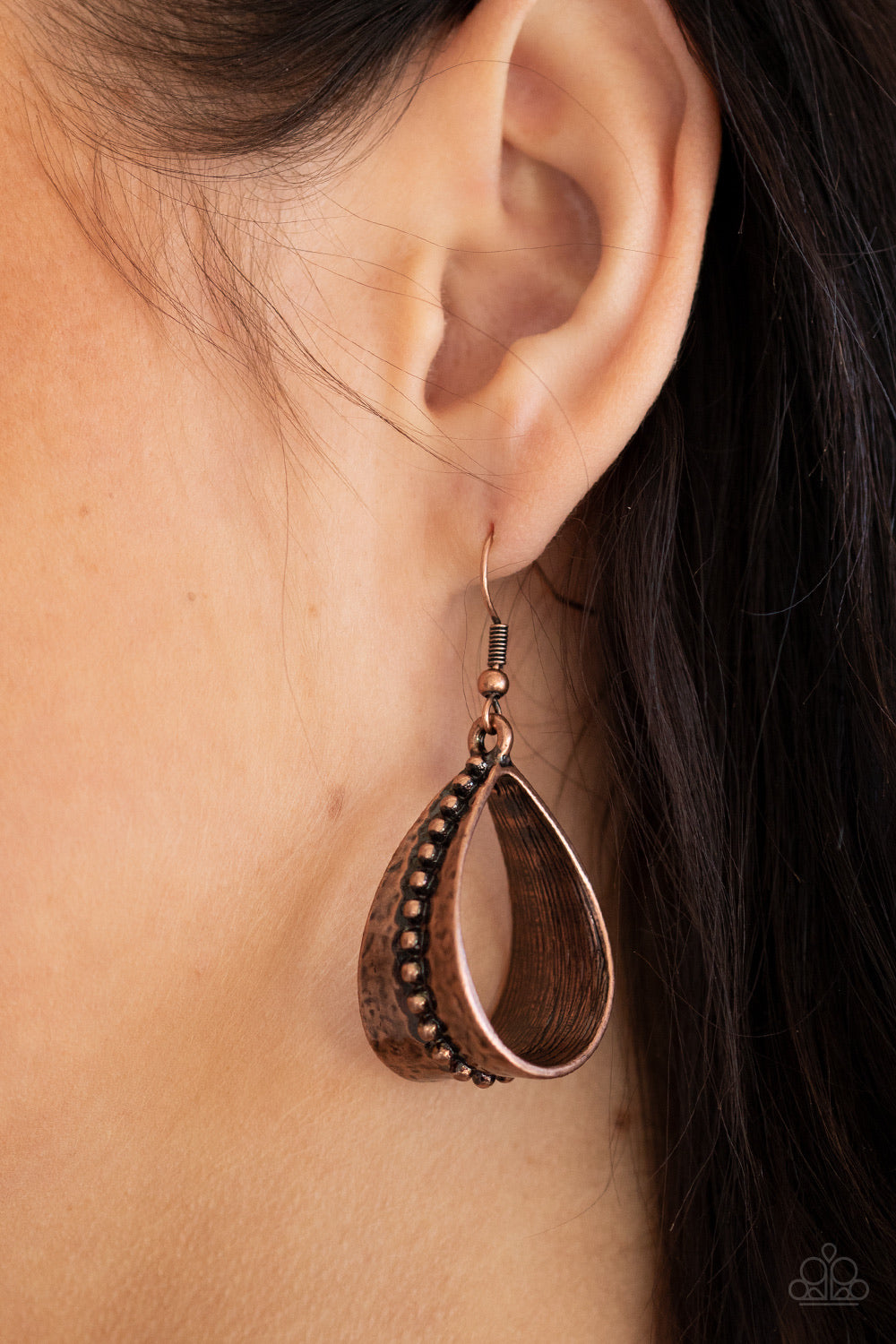 Paparazzi Jewelry Earrings STIRRUP Some Trouble - Copper