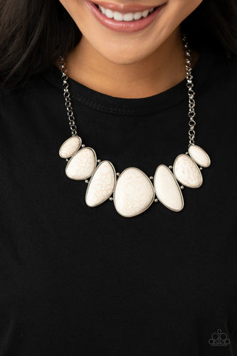 Paparazzi Jewelry Necklace Primitive - White
