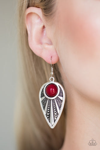 Paparazzi Jewelry Earrings Take A WALKABOUT - Red