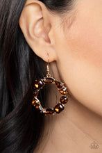 Load image into Gallery viewer, Paparazzi Jewelry Earrings GLOWING in Circles - Brown