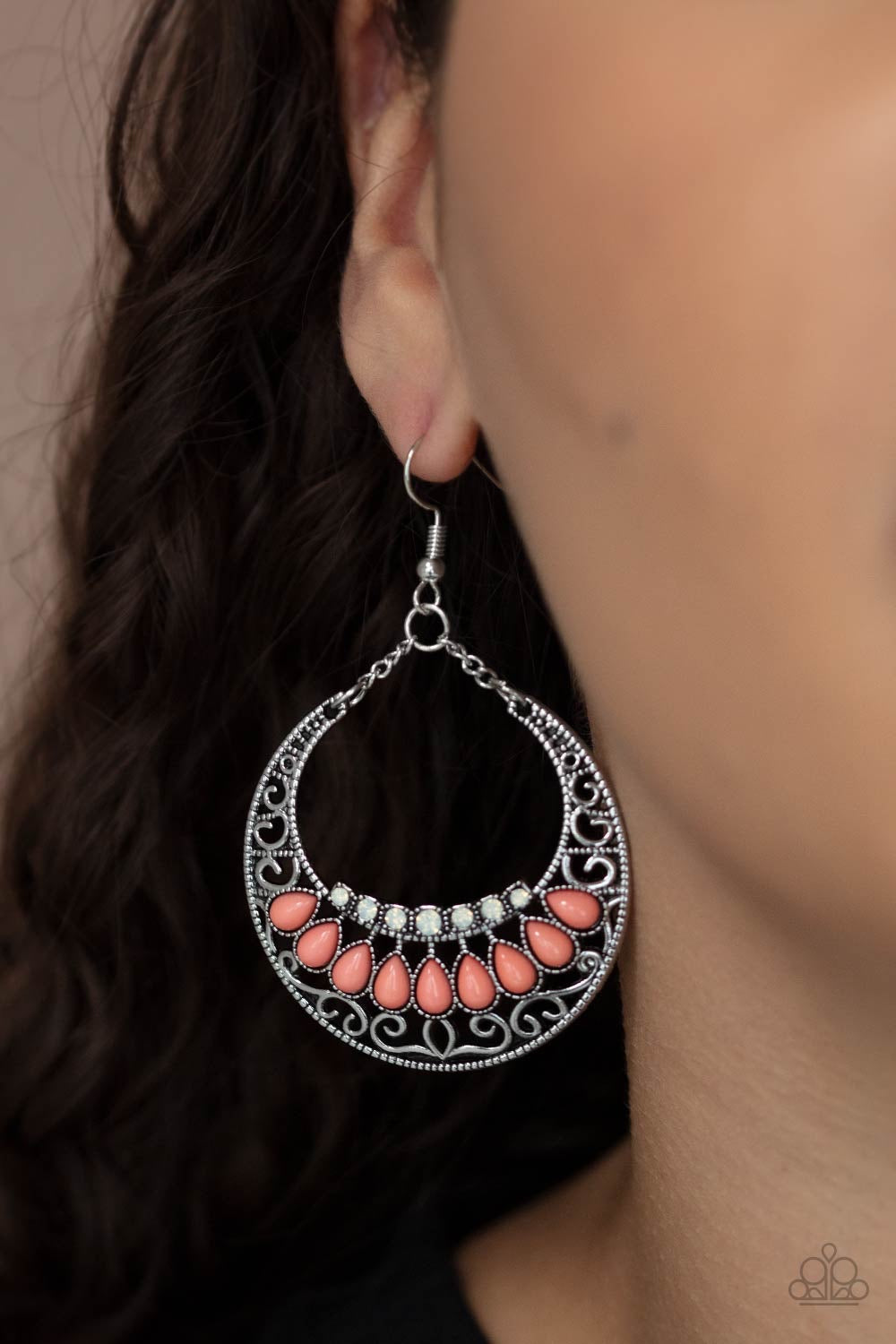 Paparazzi Jewelry Earrings Crescent Couture - Orange
